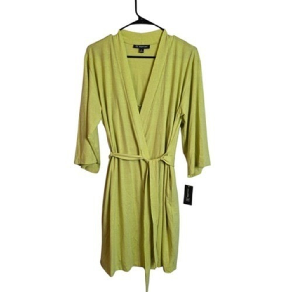 INC International Concepts Intimates Green Shimmer Robe & Cami Set Size 2pc - Picture 2 of 16
